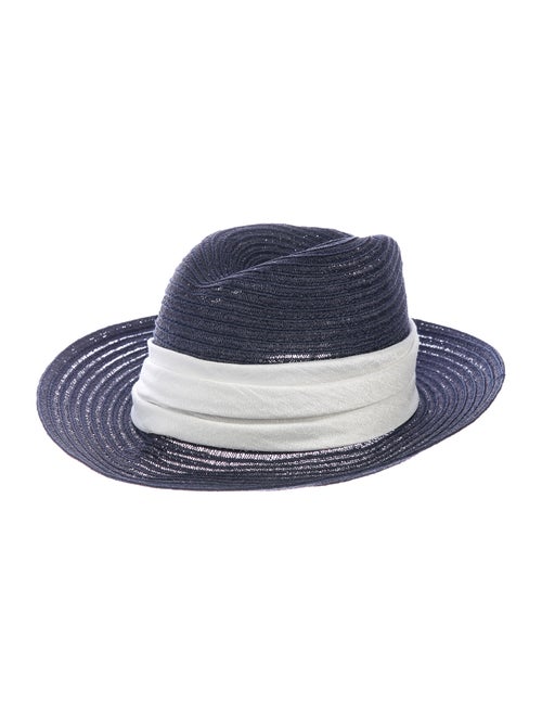 Eugenia Kim Straw Wide Brim Hat Blue