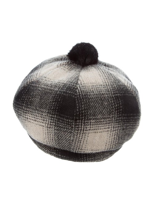 Eugenia Kim Plaid Wool Beret Black