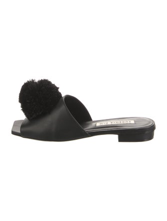 Eugenia Kim Leather Pom-Pom Embellishments Slides