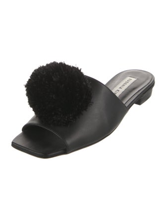 Eugenia Kim Leather Pom-Pom Embellishments Slides