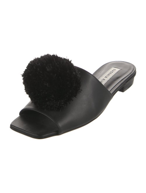 Eugenia Kim Leather Pom-Pom Embellishments Slides
