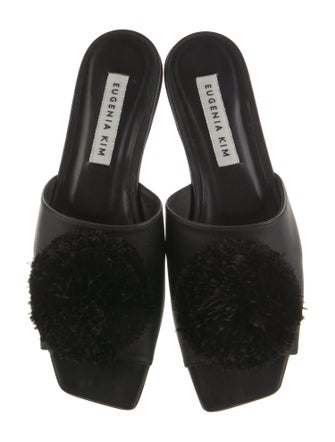 Eugenia Kim Leather Pom-Pom Embellishments Slides