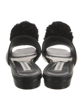Eugenia Kim Leather Pom-Pom Embellishments Slides
