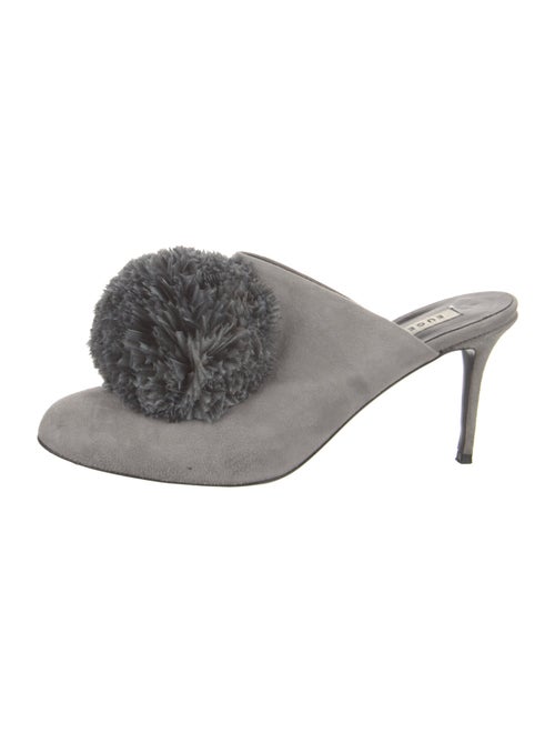 Eugenia Kim Suede Pom-Pom Embellishments Mules