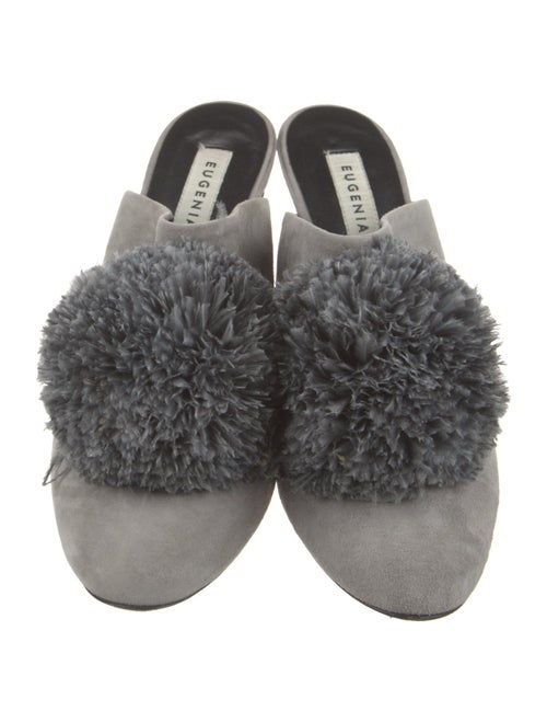 Eugenia Kim Suede Pom-Pom Embellishments Mules