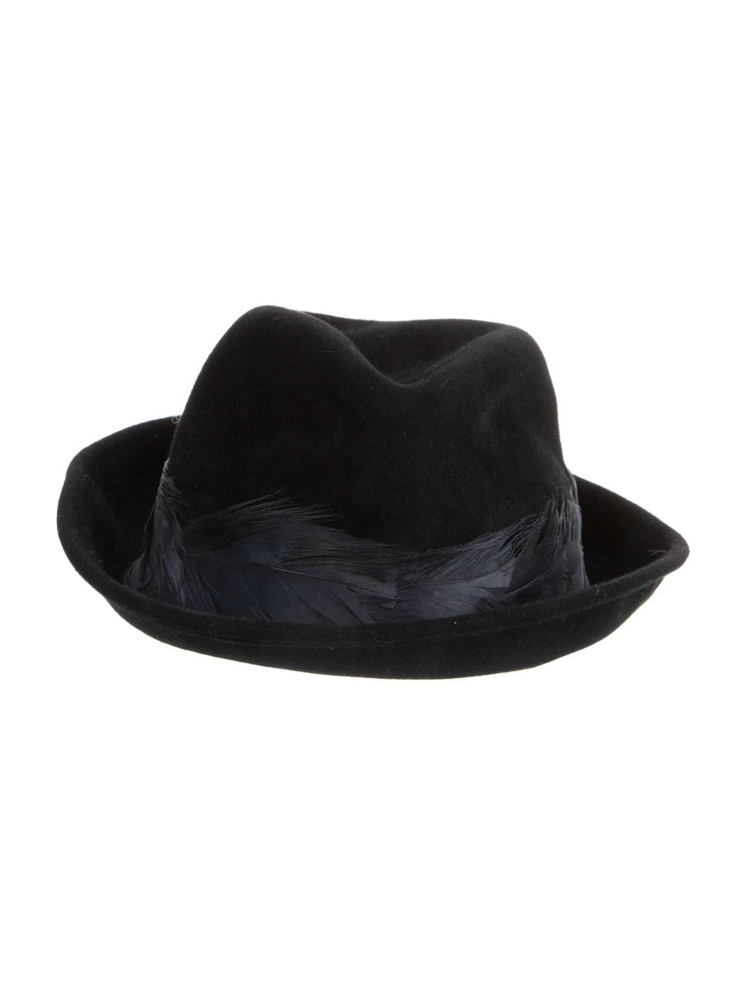 Eugenia Kim Rabbit Hair Bowler Hat w/ Feather Trim At Closure