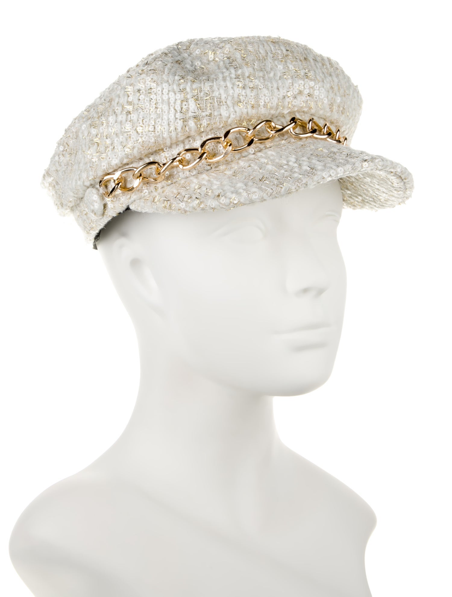 Eugenia Kim Chain-Link Accent Newsboy Hat w/Tags