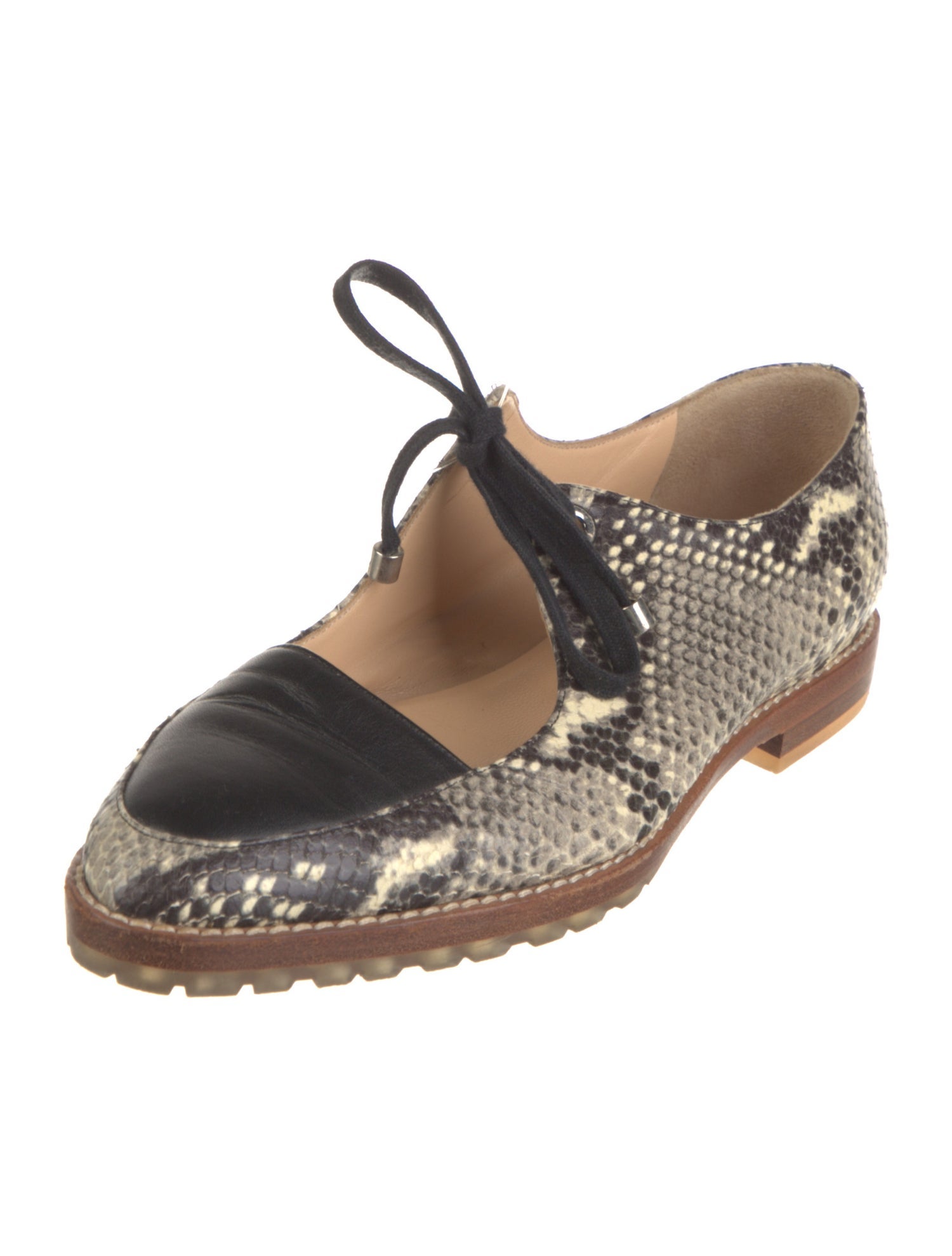 Eugenia Kim Leather Animal Print Oxfords