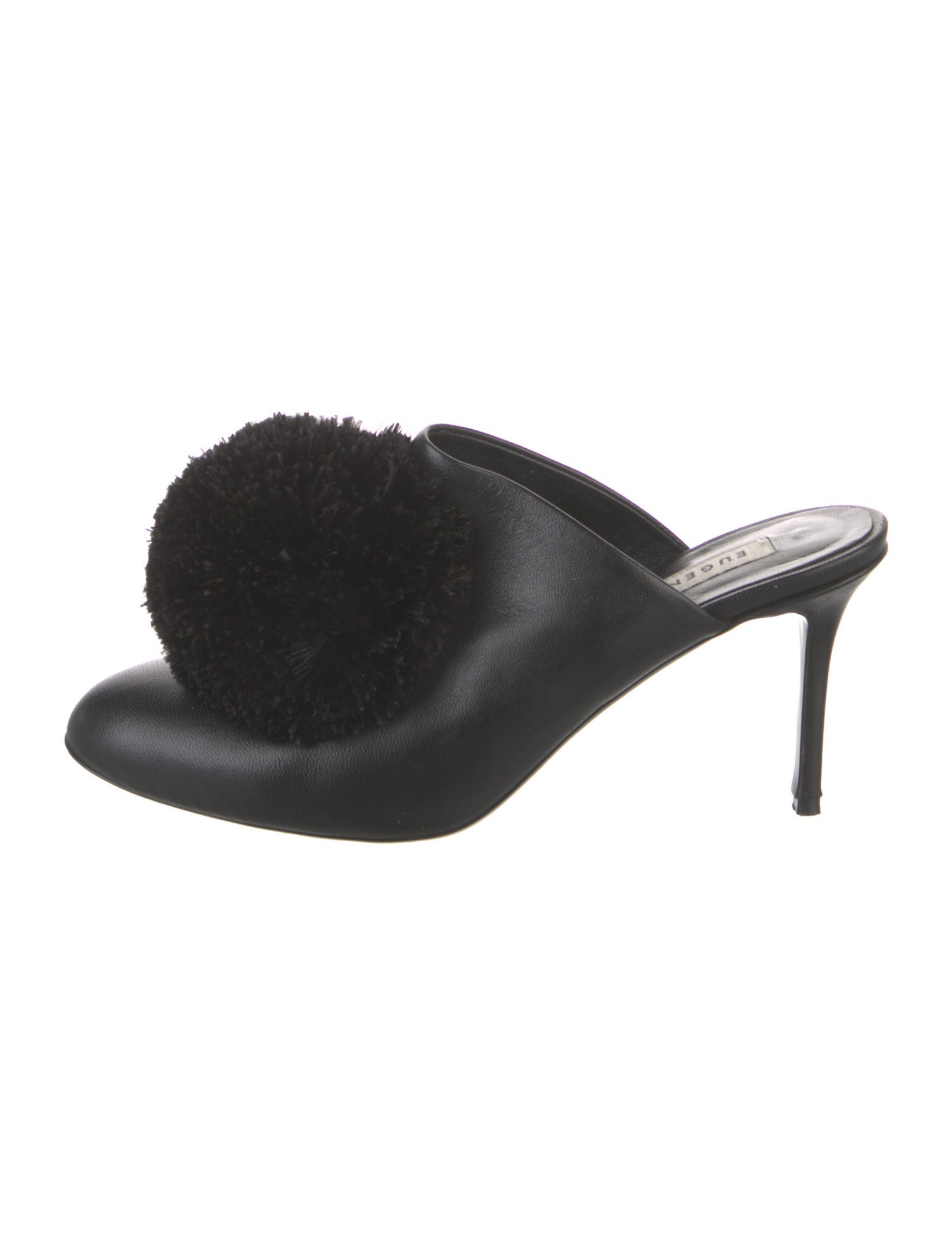 Eugenia Kim Leather Pom-Pom Embellishments Mules