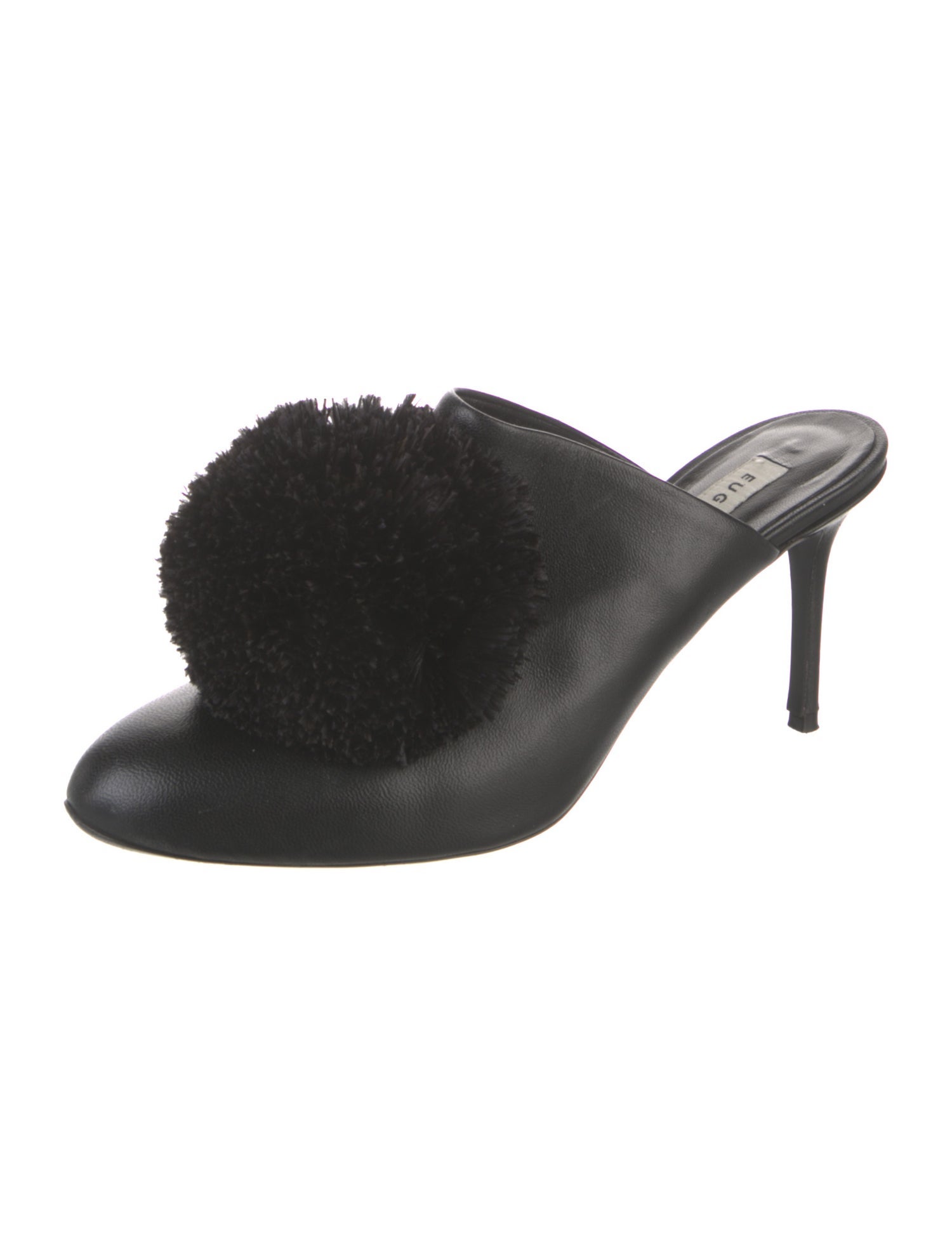 Eugenia Kim Leather Pom-Pom Embellishments Mules