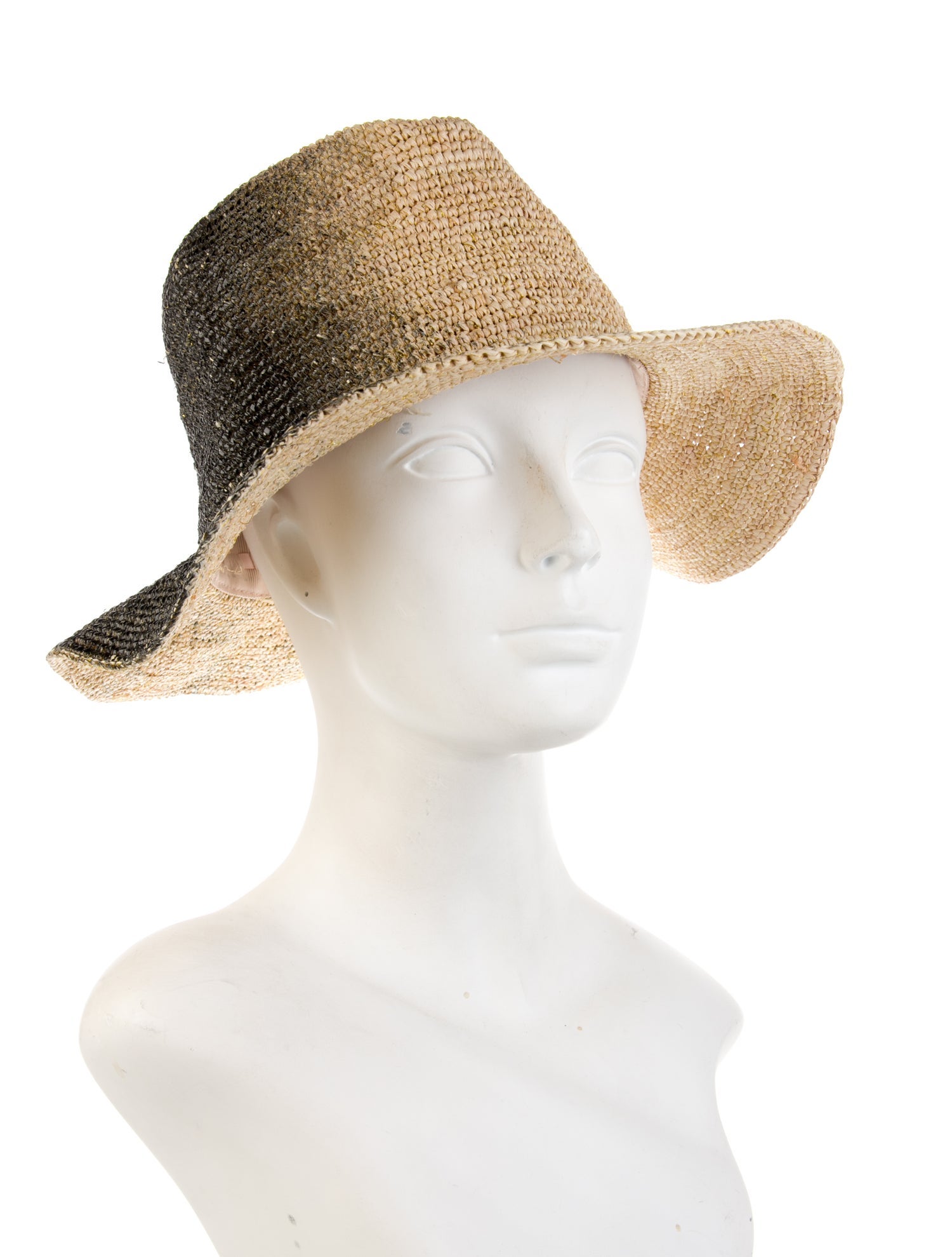 Eugenia Kim Pattern Print Straw Woven Bucket Hat w/Tags