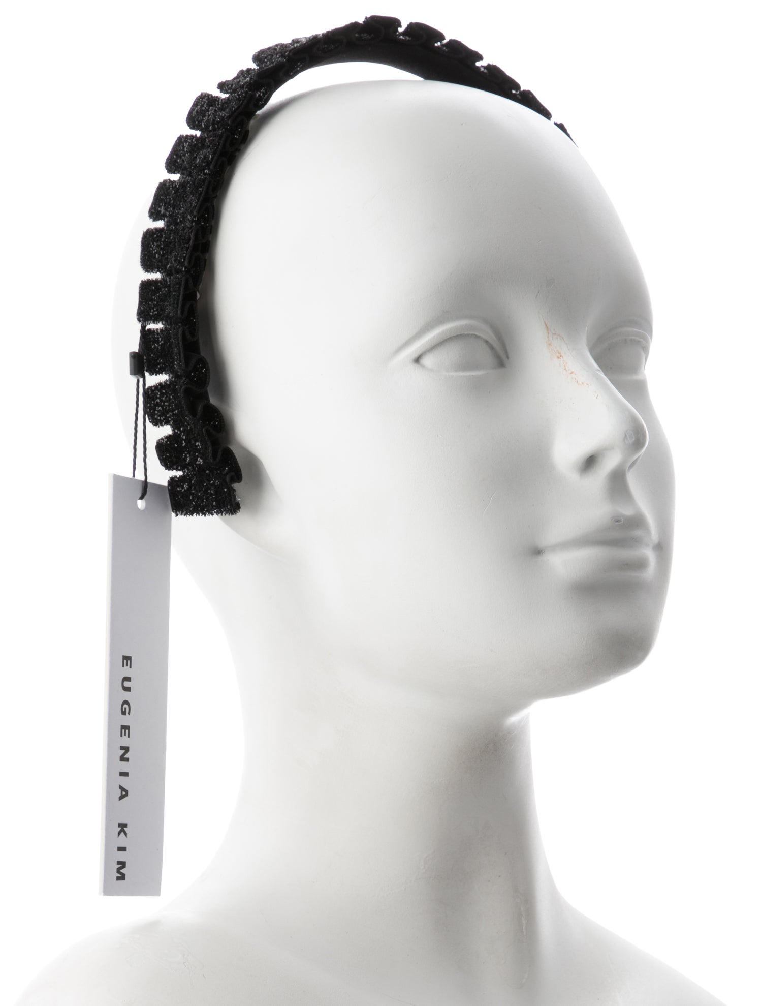 Eugenia Kim Black Glitter Pleated Accordion Style Headband w/Tags