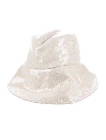 Pre-owned Eugenia Kim Linen Tie Bucket Hat  W/tags In Neutral