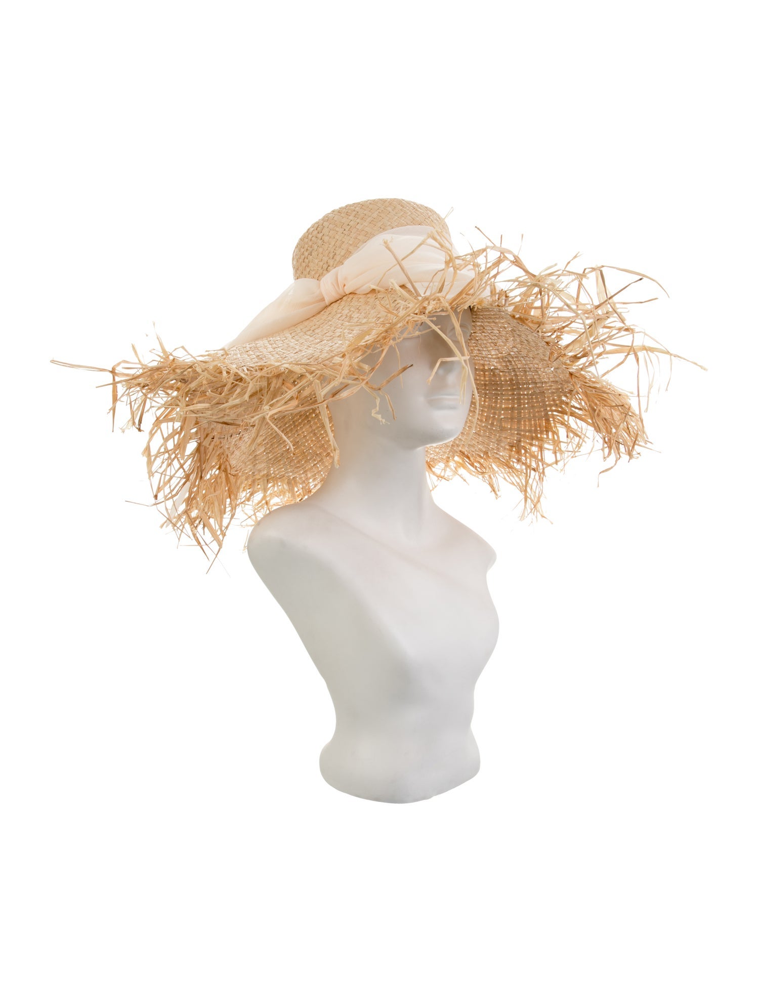 Eugenia Kim The Montegallo Big Fringe Straw Hat Features Wide Brim Frayed Edge w/Tags