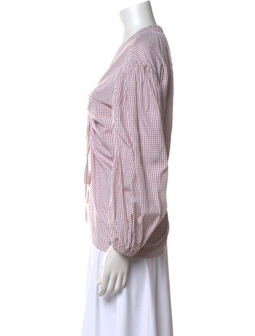 Eudon Choi Plaid Print V-Neck Blouse