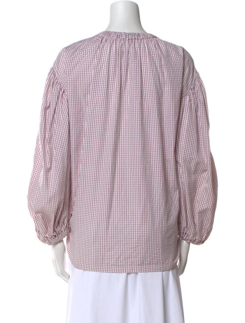 Eudon Choi Plaid Print V-Neck Blouse