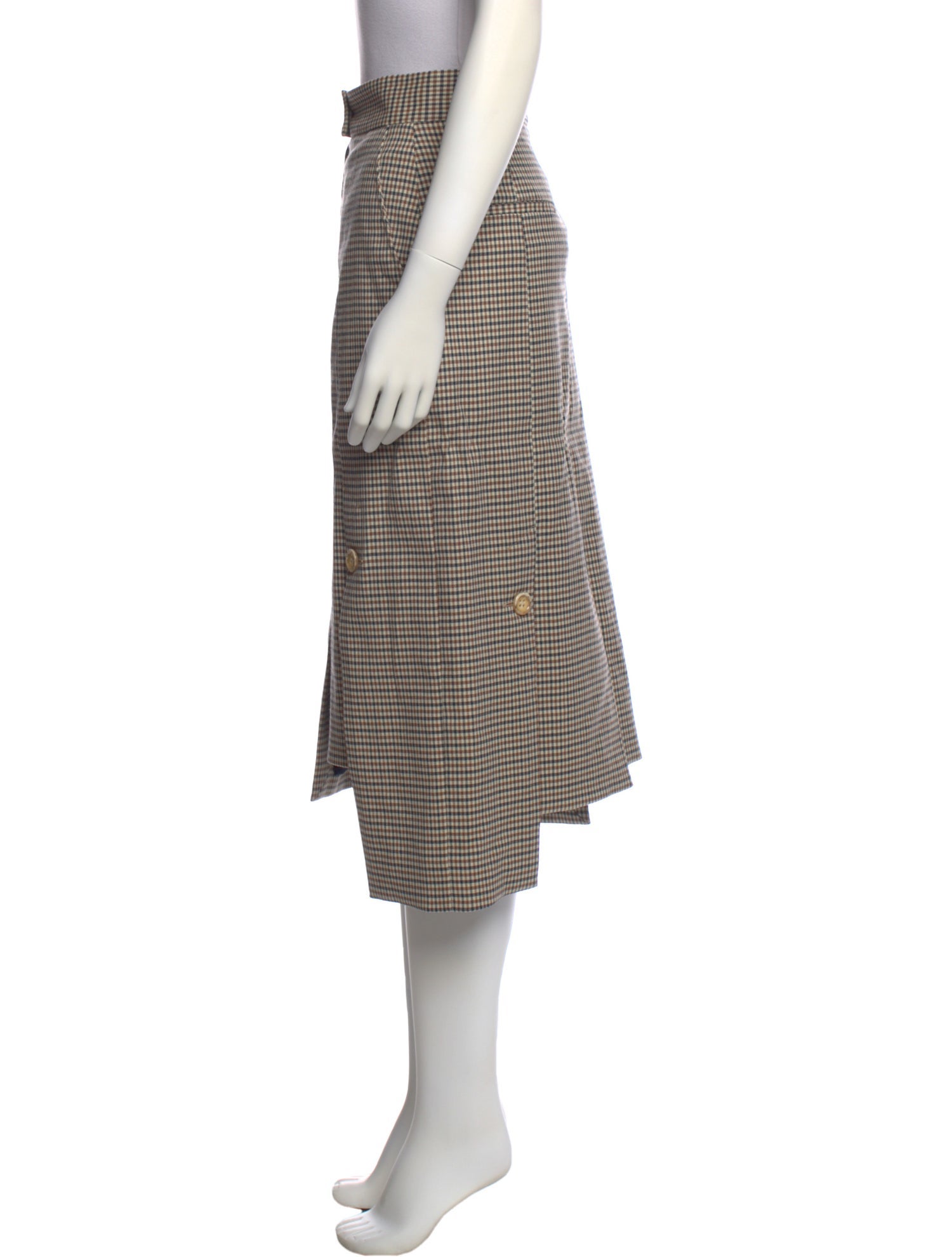 Eudon Choi Plaid Print Midi Length Skirt