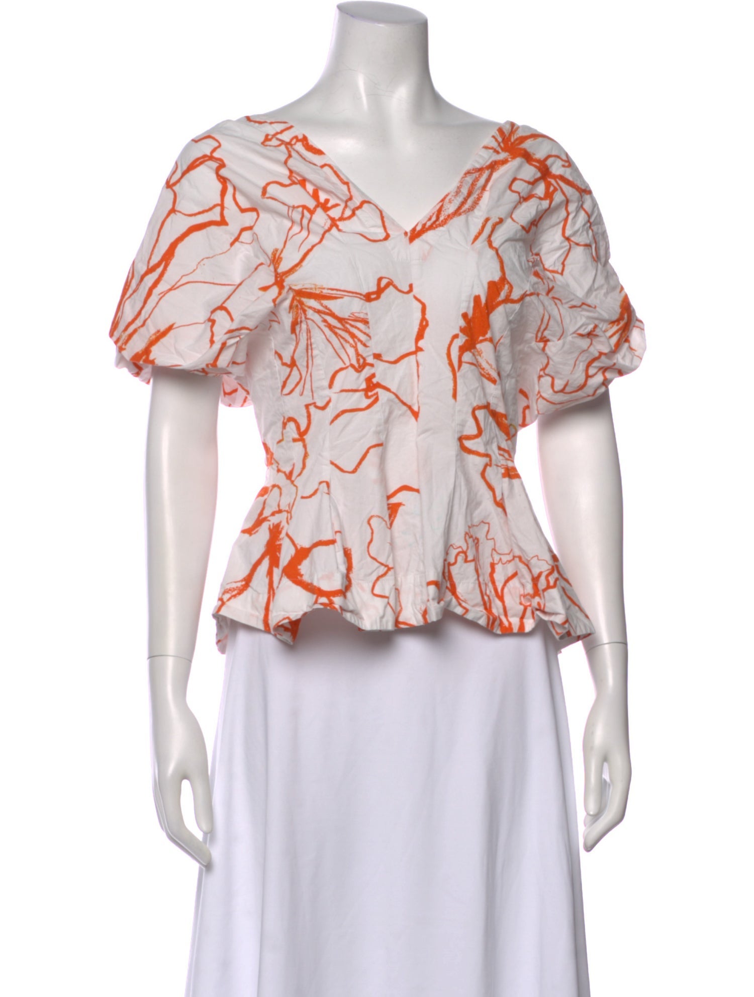 Eudon Choi Floral Print V-Neck Blouse