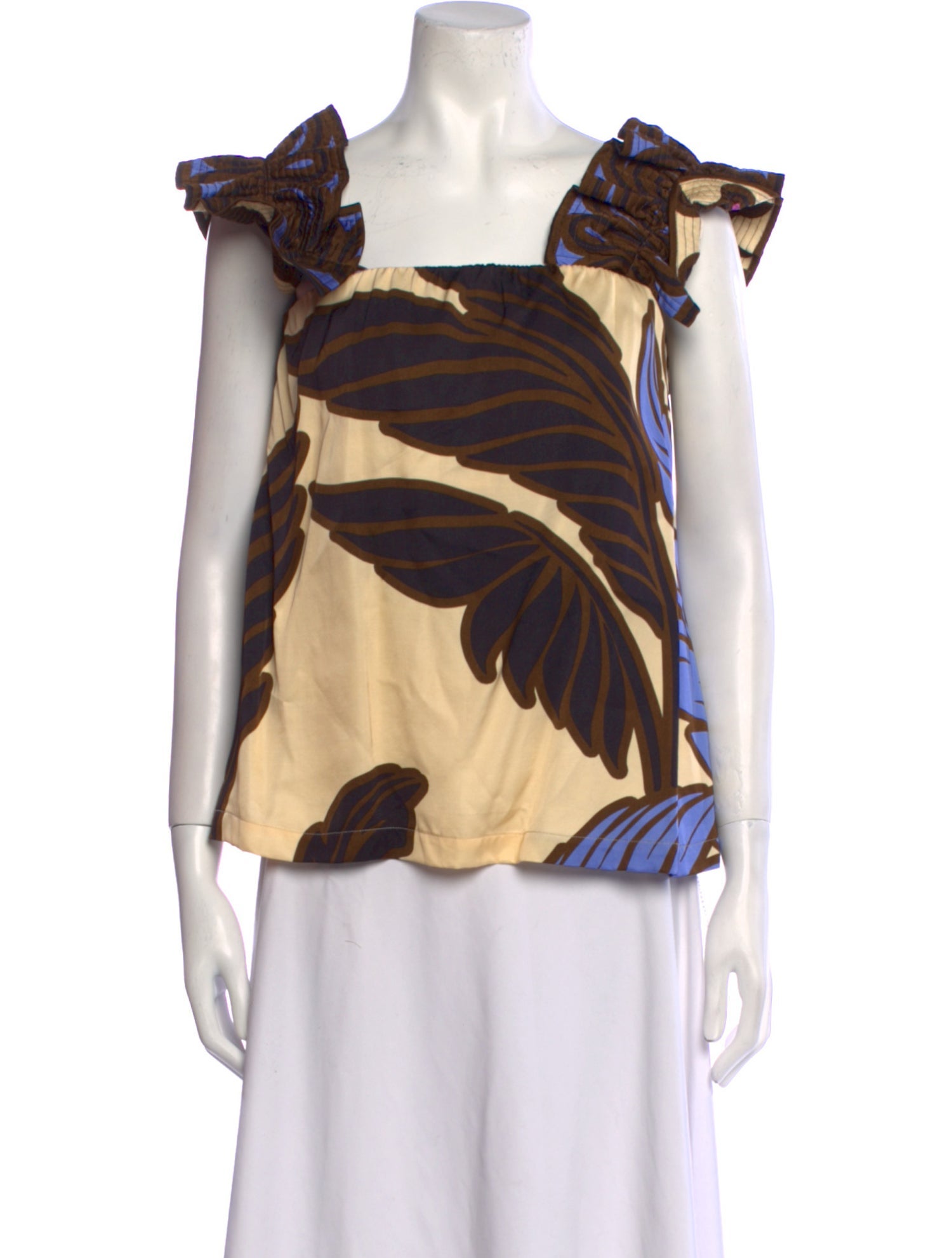 Eugenia Fernandez Printed Square Neckline Blouse