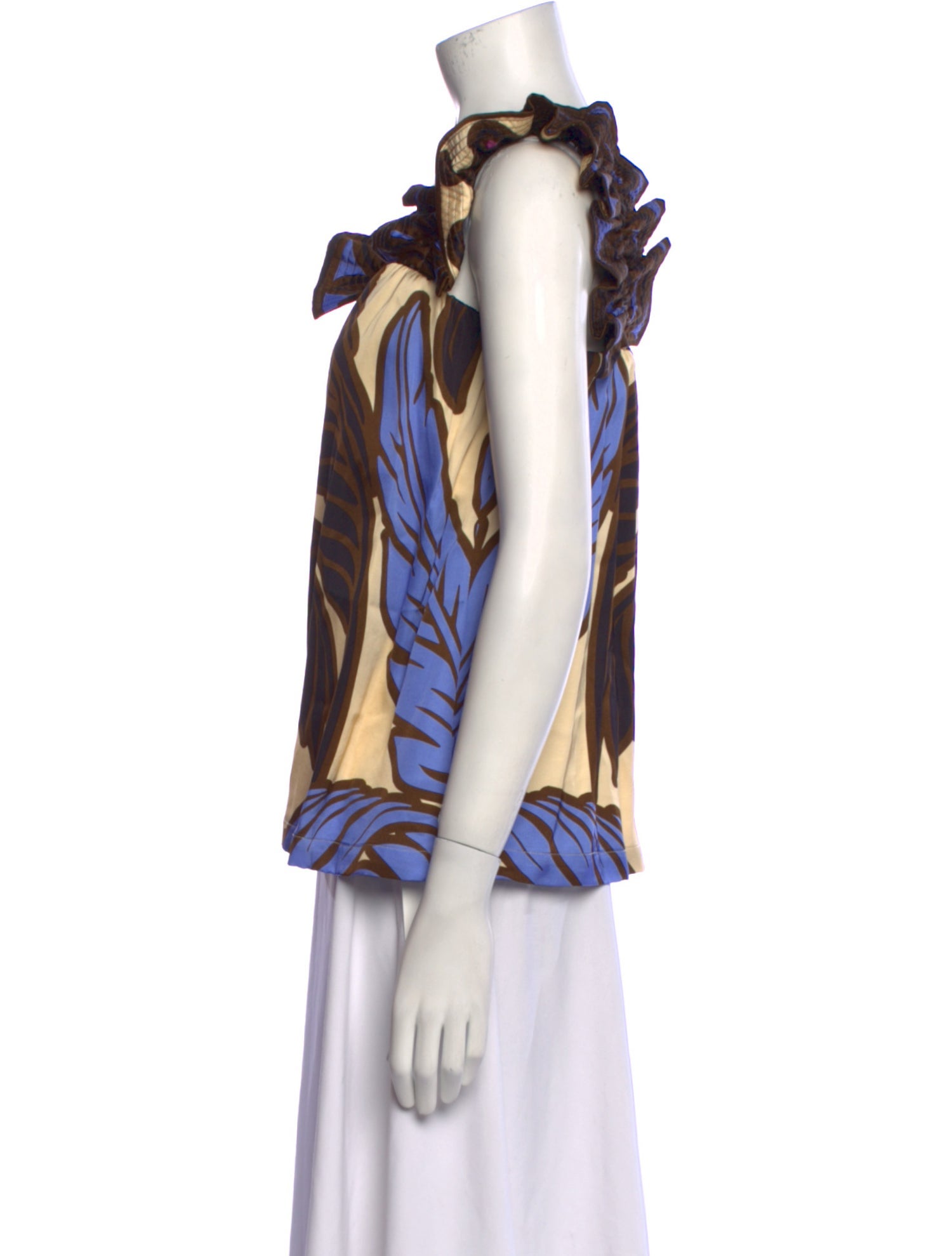 Eugenia Fernandez Printed Square Neckline Blouse