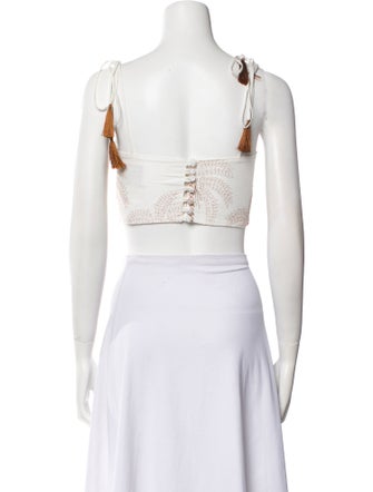 Eugenia Fernandez Square Neckline Sleeveless Crop Top