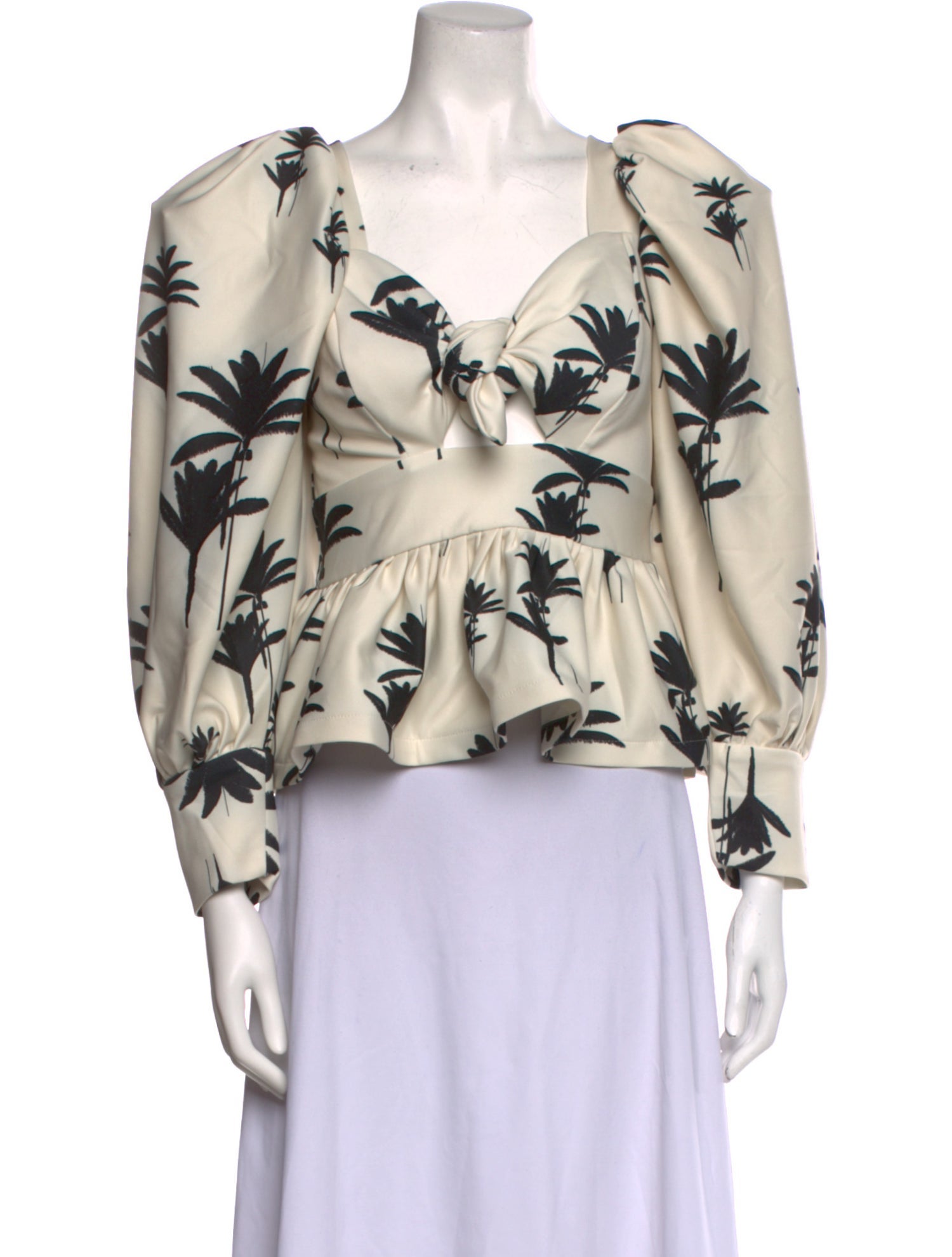 Eugenia Fernandez Floral Print Square Neckline Blouse