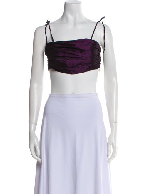 Eugenia Fernandez Square Neckline Sleeveless Crop Top