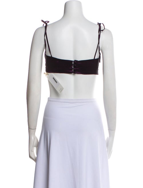 Eugenia Fernandez Square Neckline Sleeveless Crop Top