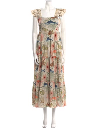 Eugenia Fernandez Floral Print Long Dress