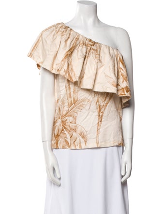 Eugenia Fernandez One-Shoulder Short Sleeve Blouse