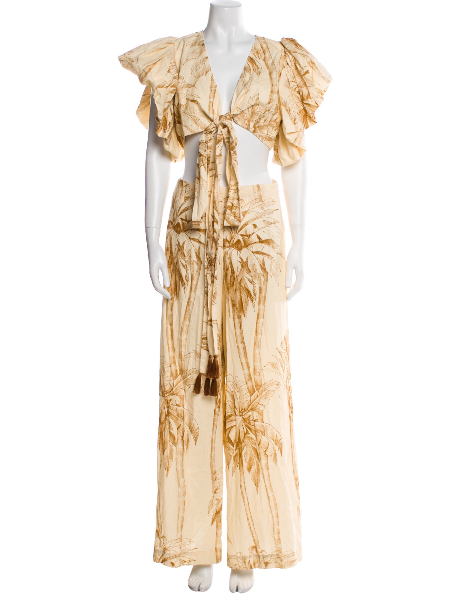 Eugenia Fernandez Printed Tassel Accents Pant Set