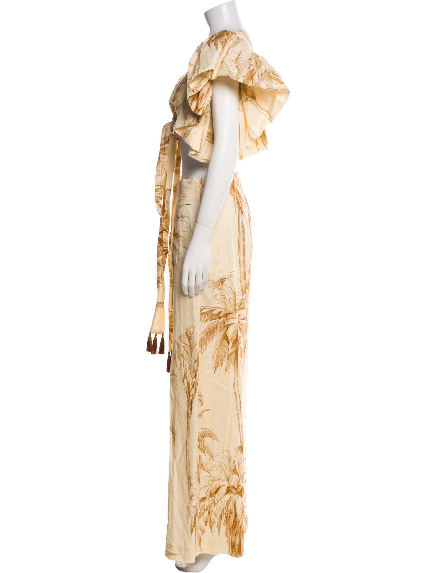 Eugenia Fernandez Printed Tassel Accents Pant Set