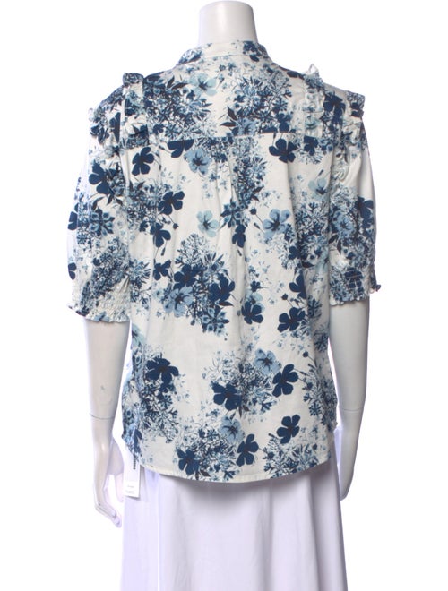 Erdem x Universal Standard Floral Print Mock Neck Button-Up Top