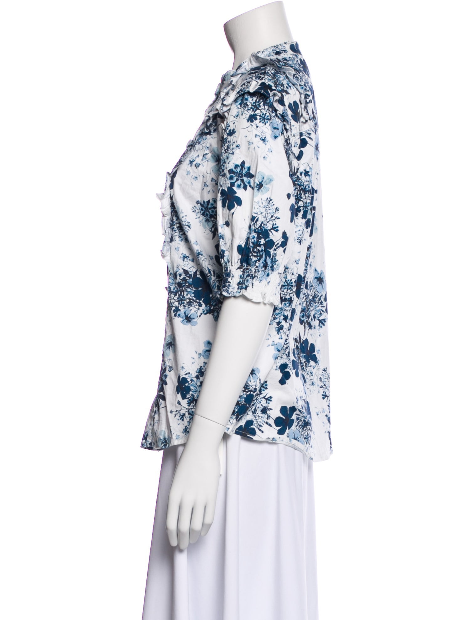Erdem x Universal Standard Floral Print Mock Neck Blouse