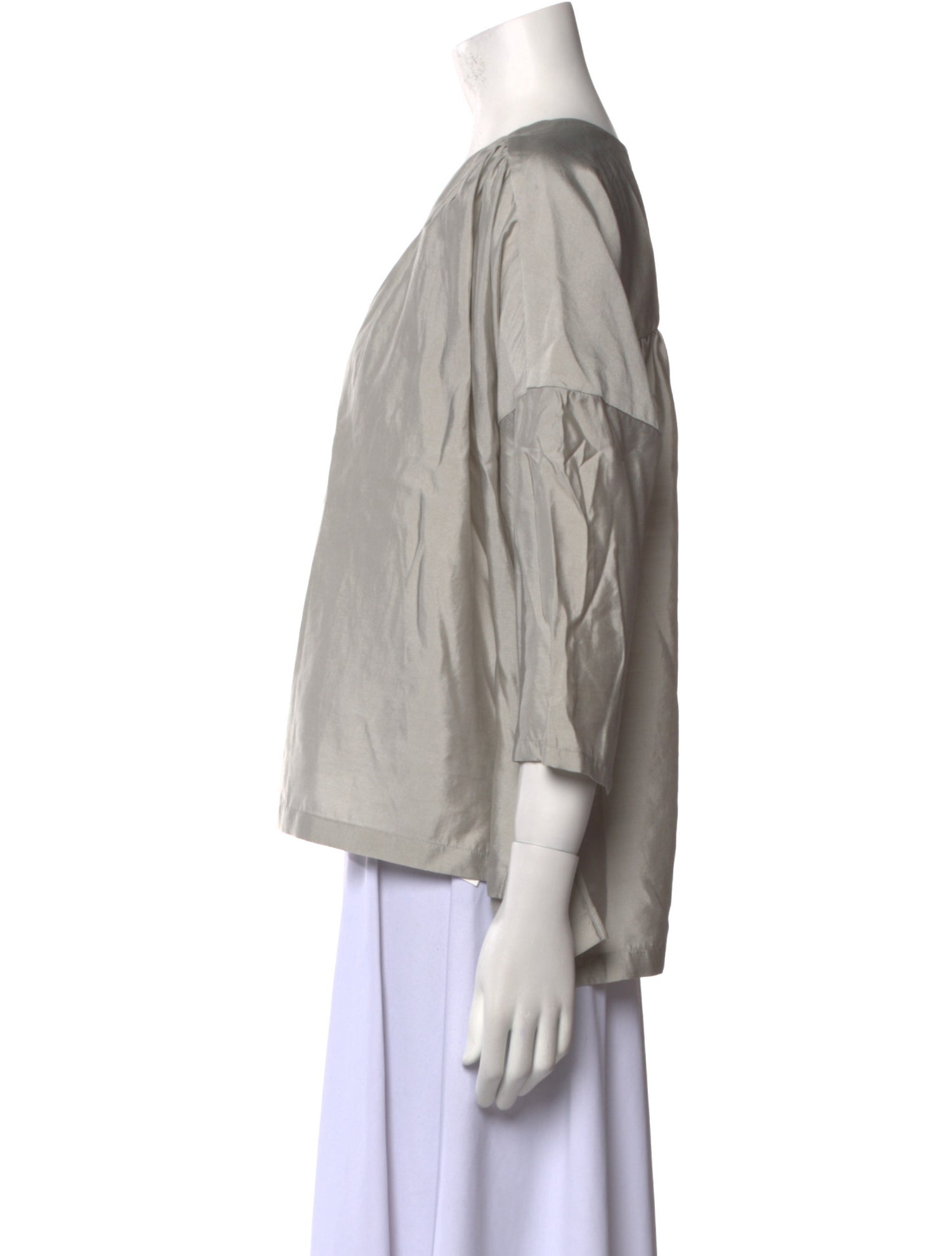 Evam Eva Silk V-Neck Blouse