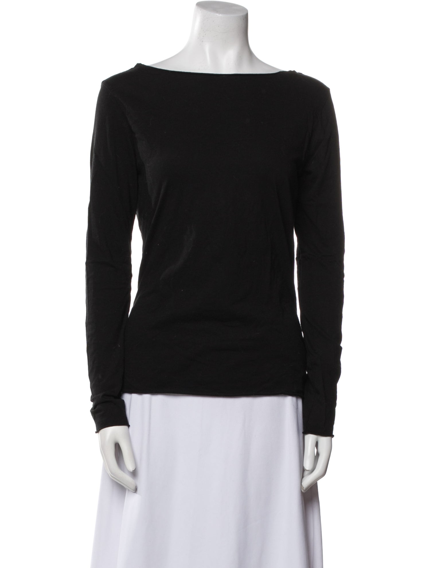 Evam Eva Bateau Neckline Long Sleeve Top