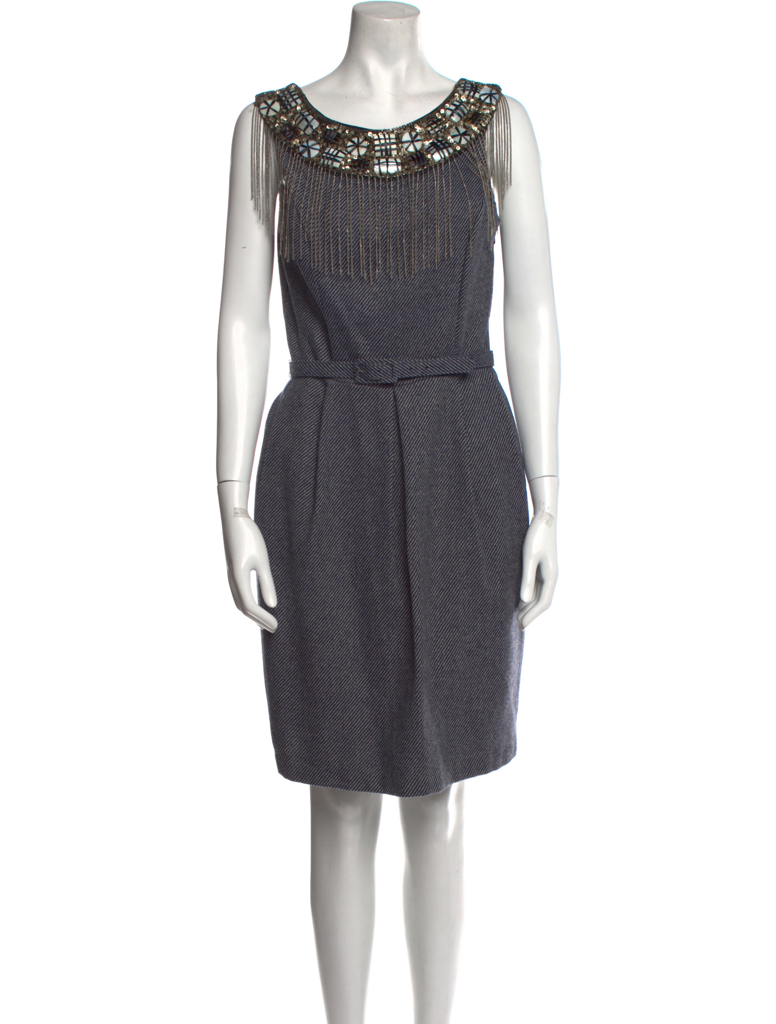 Eva Franco Bateau Neckline Knee-Length Dress