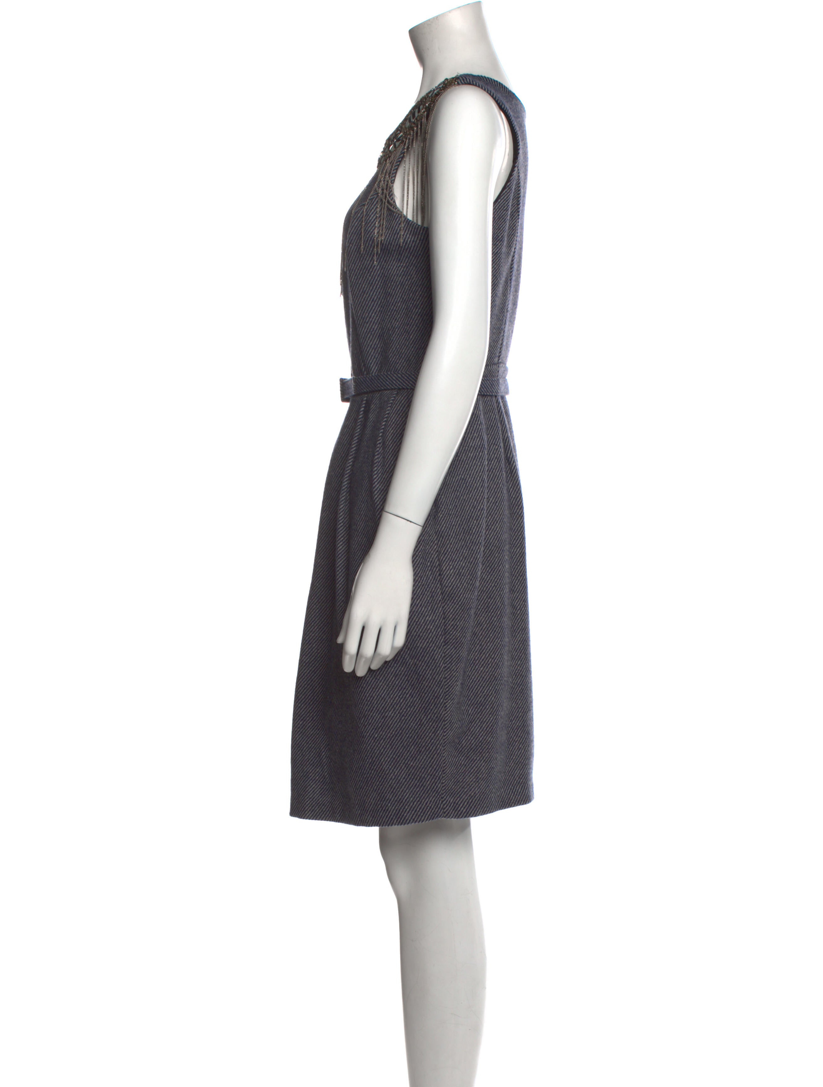Eva Franco Bateau Neckline Knee-Length Dress