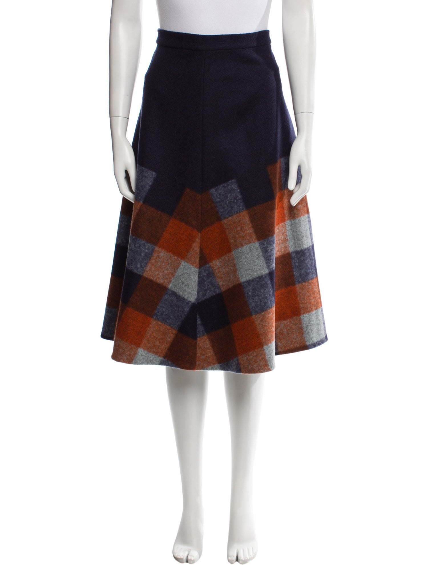 Eva Franco Plaid Print Knee-Length Skirt