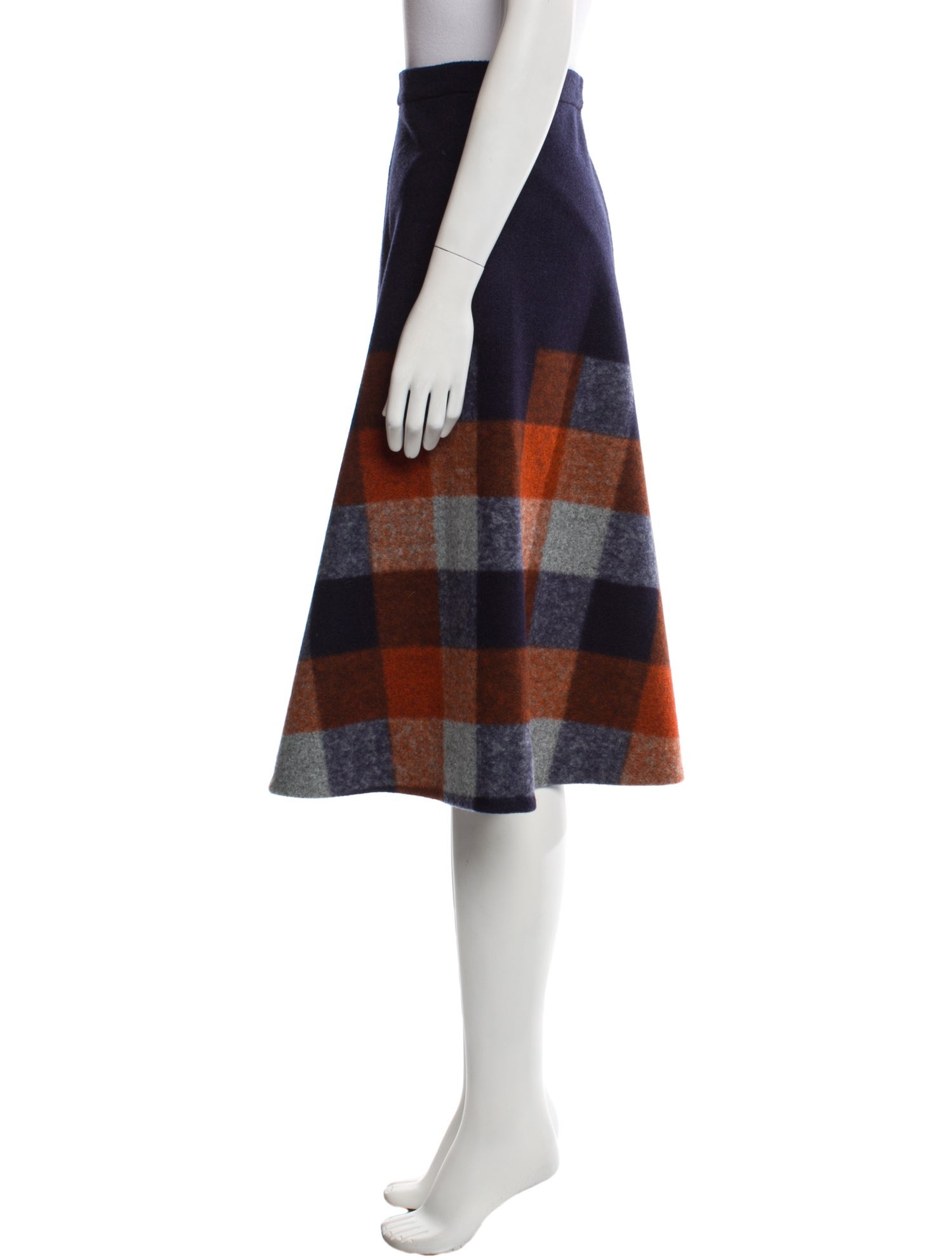 Eva Franco Plaid Print Knee-Length Skirt
