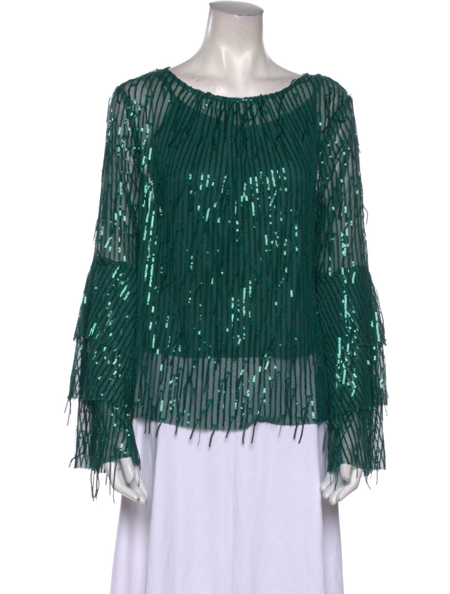 Eva Franco Bateau Neckline Long Sleeve Blouse