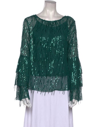 Eva Franco Bateau Neckline Long Sleeve Blouse