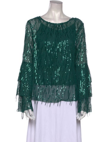 Eva Franco Tops Bateau Neckline Long Sleeve Blouse S