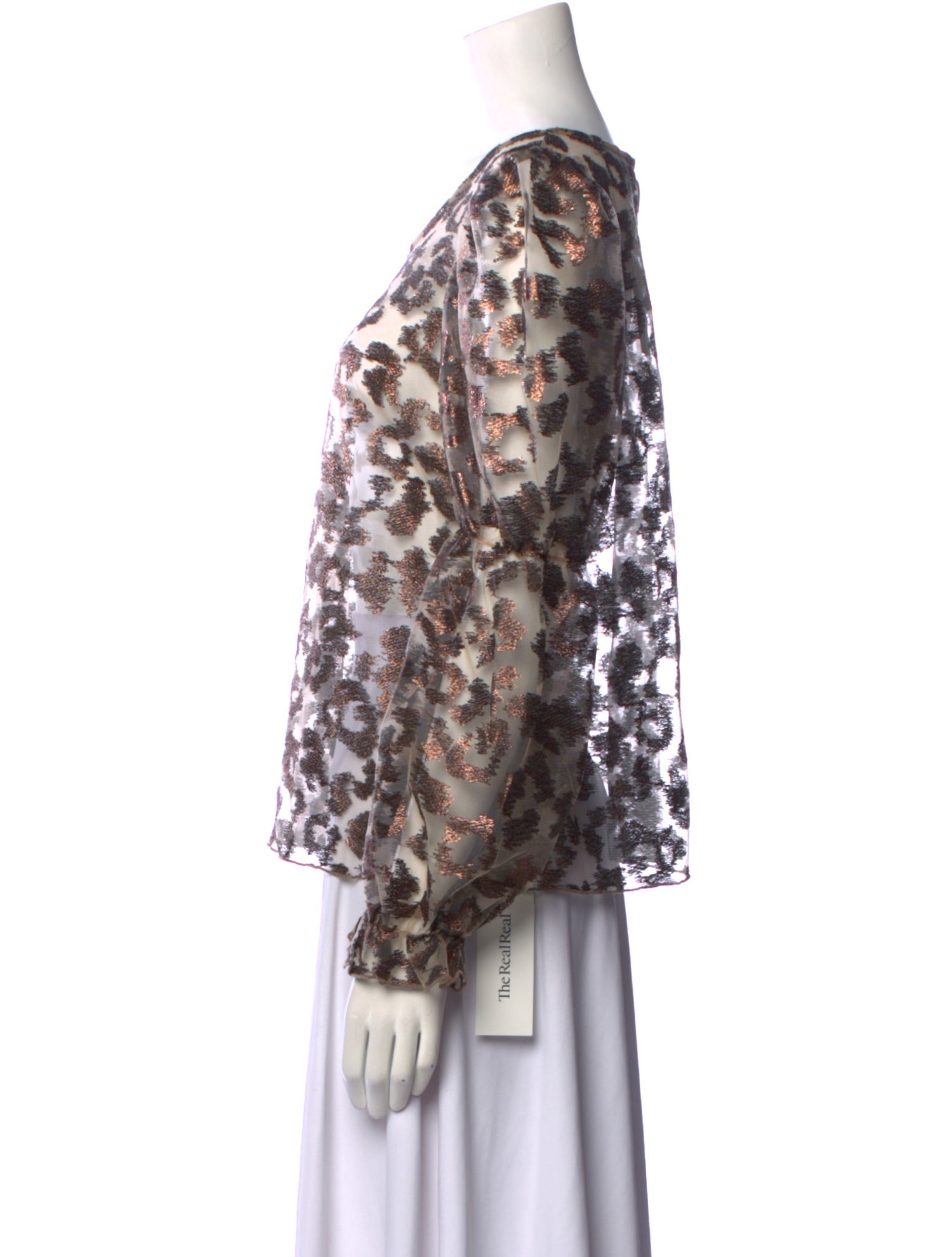 Eva Franco Animal Print Scoop Neck Blouse