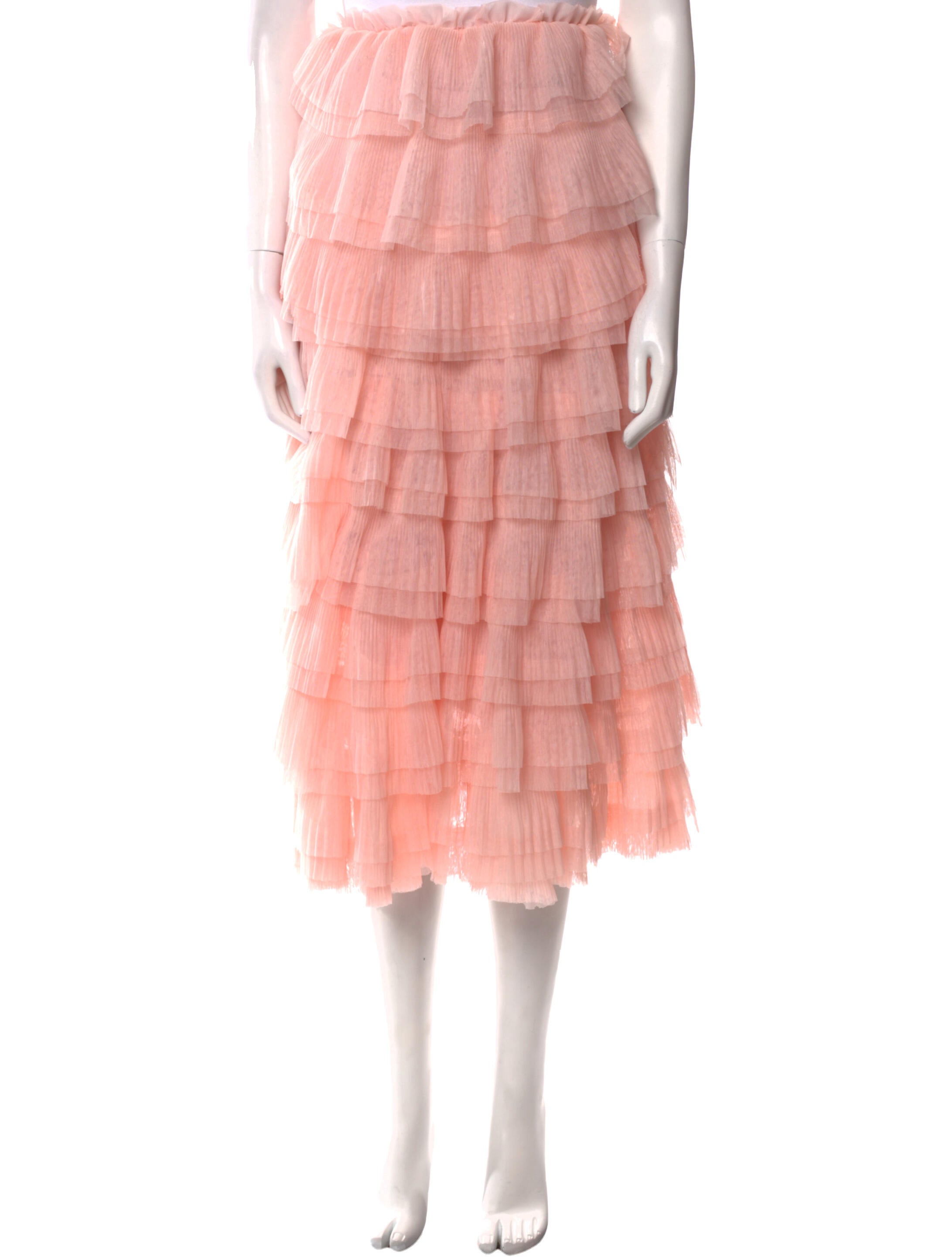 Eva Franco Ruffle Embellishment Midi Length Skirt