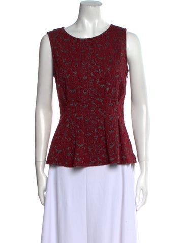 Eva Franco Tops Lace Pattern Scoop Neck Top S