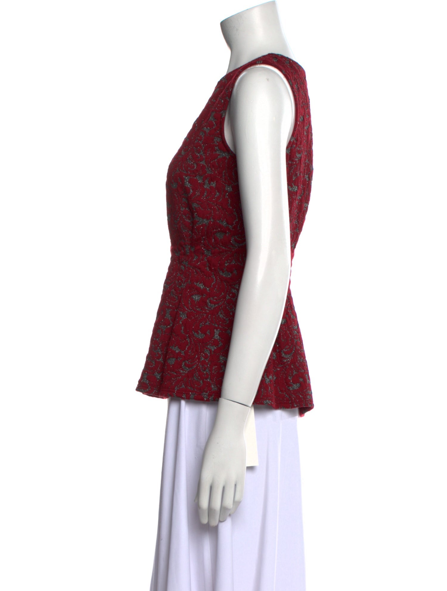 Eva Franco Lace Pattern Scoop Neck Top