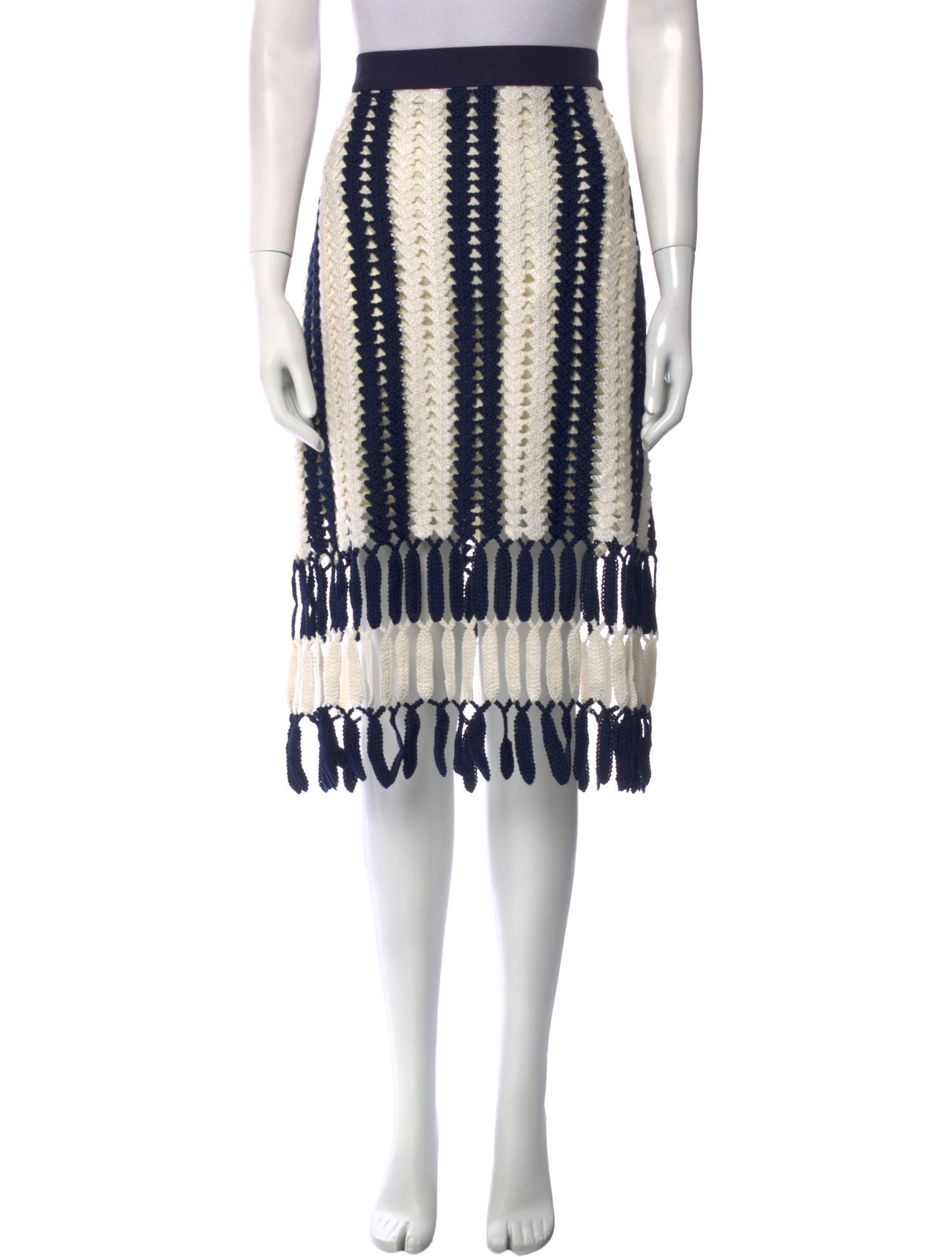 Eva Franco Striped Knee-Length Skirt