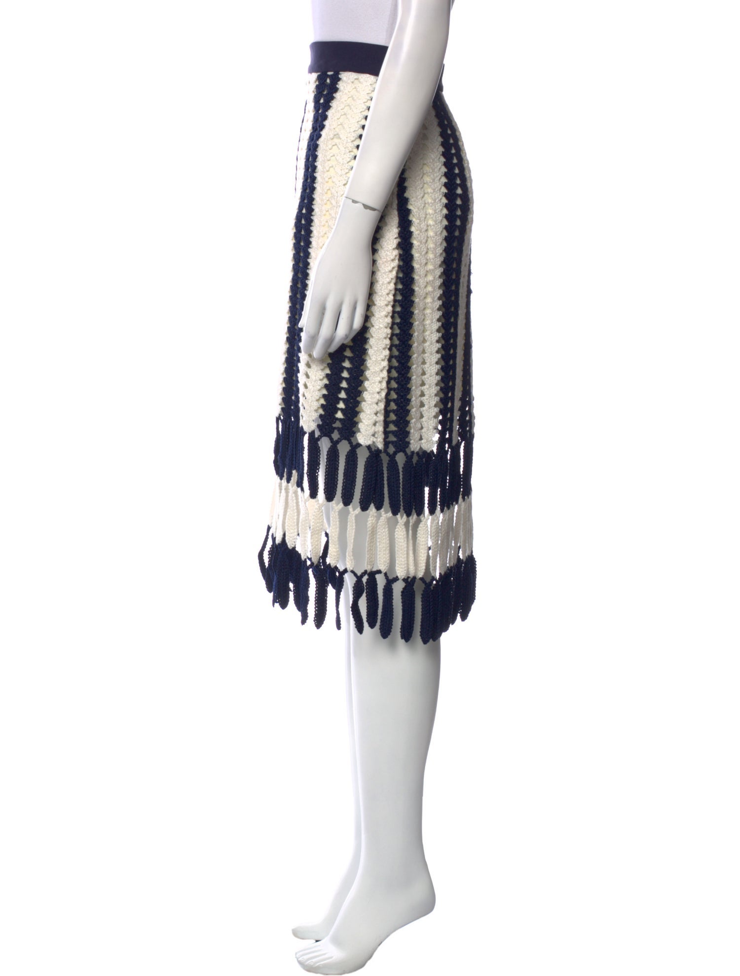 Eva Franco Striped Knee-Length Skirt