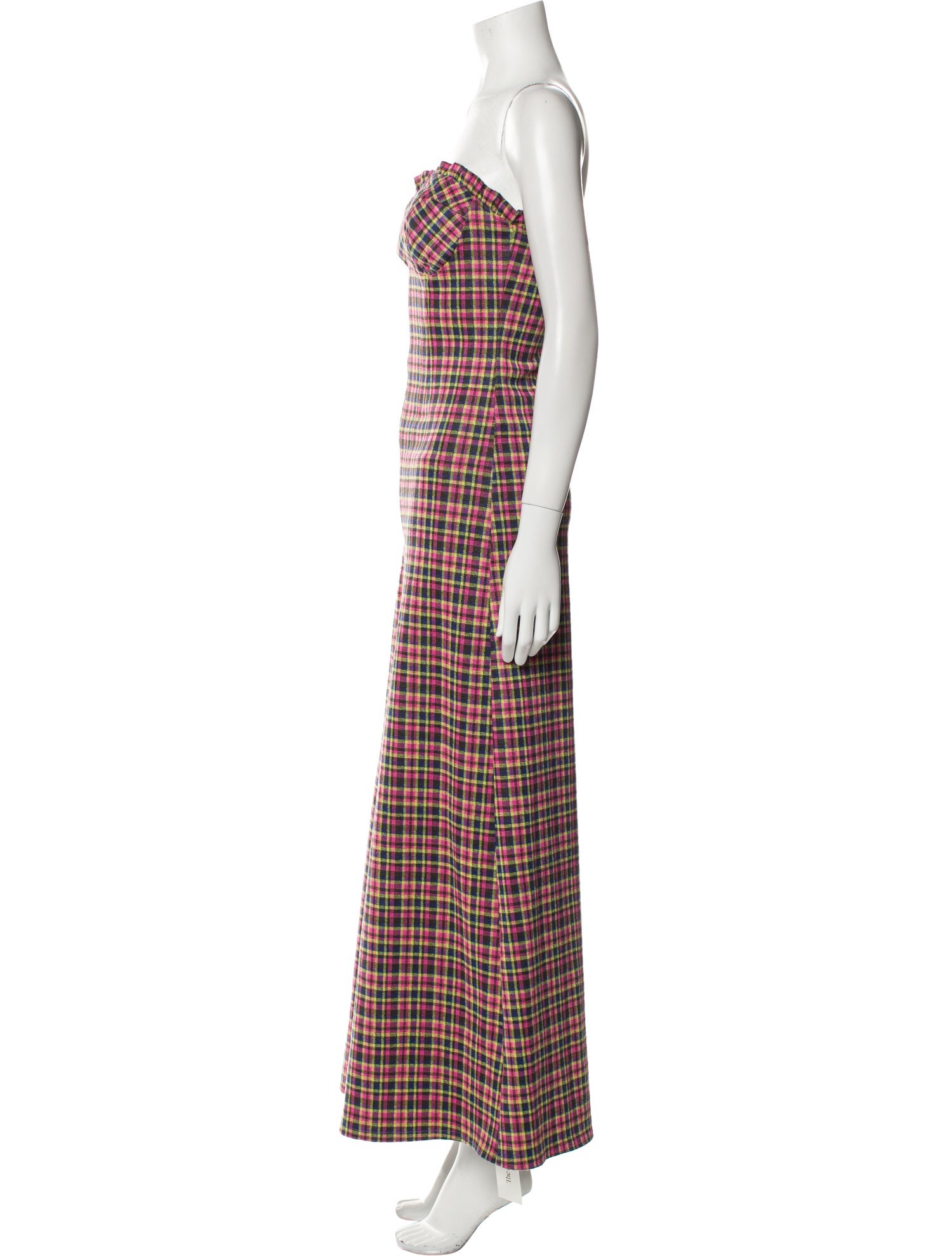 Eva Franco Plaid Print Strapless Jumpsuit